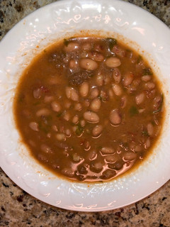 A picture of Pinto Beans with Hamburger Meat.