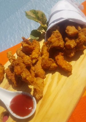 A picture of Crispy chicken fingers.