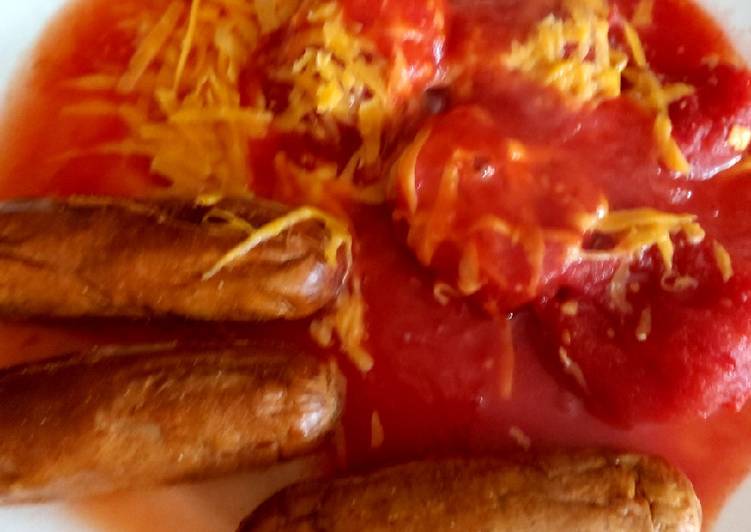 Recipe of Perfect My Simple But So Enjoyable Sausage Tomatoes with Melted Cheese🤩