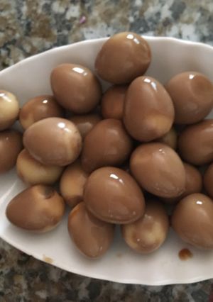 Hình của món Trứng Cút Ngâm Tương.