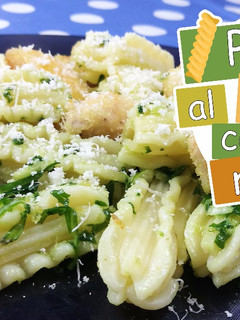 Una foto de Pasta capricci al pesto de rúcula