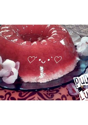 Foto resep Puding Lumut Merah Putih