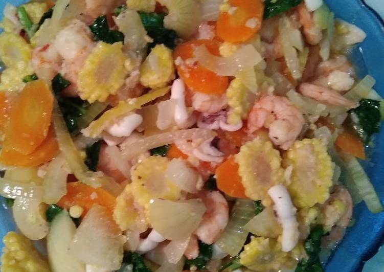 Langkah Mudah untuk Membuat Capcay sayur seafood kuah ala2, Lezat Sekali