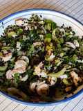 Riso nero con mazzancolle e verdure