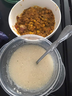 A picture of Adalu serve with Ijebu Garri.