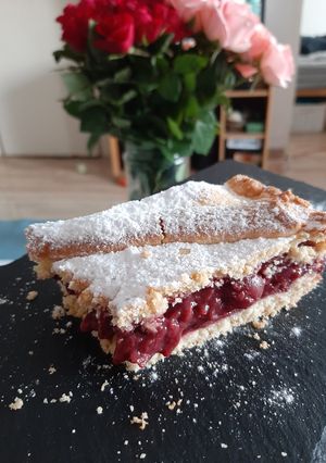 Meggyes-málnás pite recept fotója