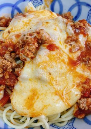 Hình của món Mì Ý Bò Bằm Phomai Mozzarella.