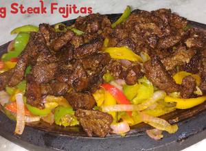 A picture of Sizzling Steak Fajitas.
