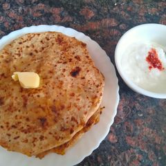 A picture of Stuffed paratha made with leftover gobhi aloo ki sabzi.