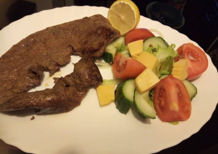 Recipe: Yummy Quick salad& fried liver