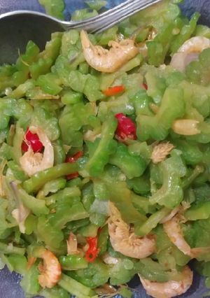 Foto resep (239) Tumis Paria Udang Rebon. (no pait)