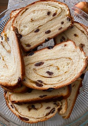 A picture of Homemade Cinnamon Raisin Bread.