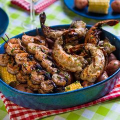A picture of Grilled Shrimp & Lobster Kabobs.