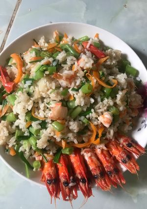 Hình của món Cơm chiên hải sản.