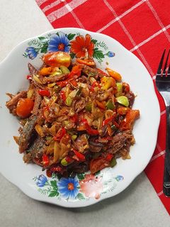 Foto resep 67. Tumis ikan asin peda pete