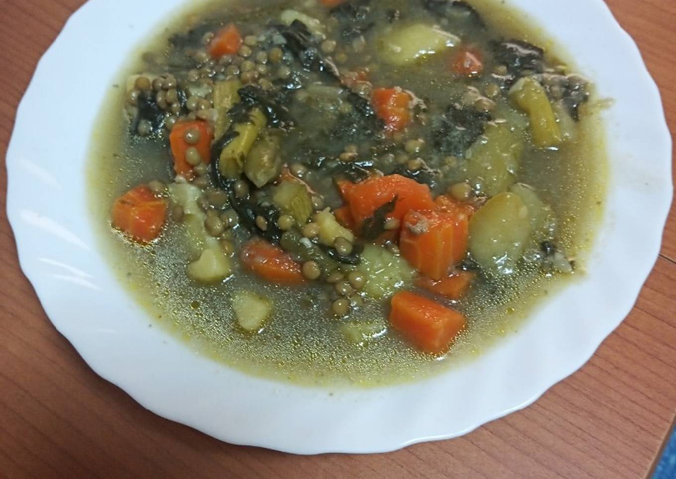 Potaje de lentejas con espinacas