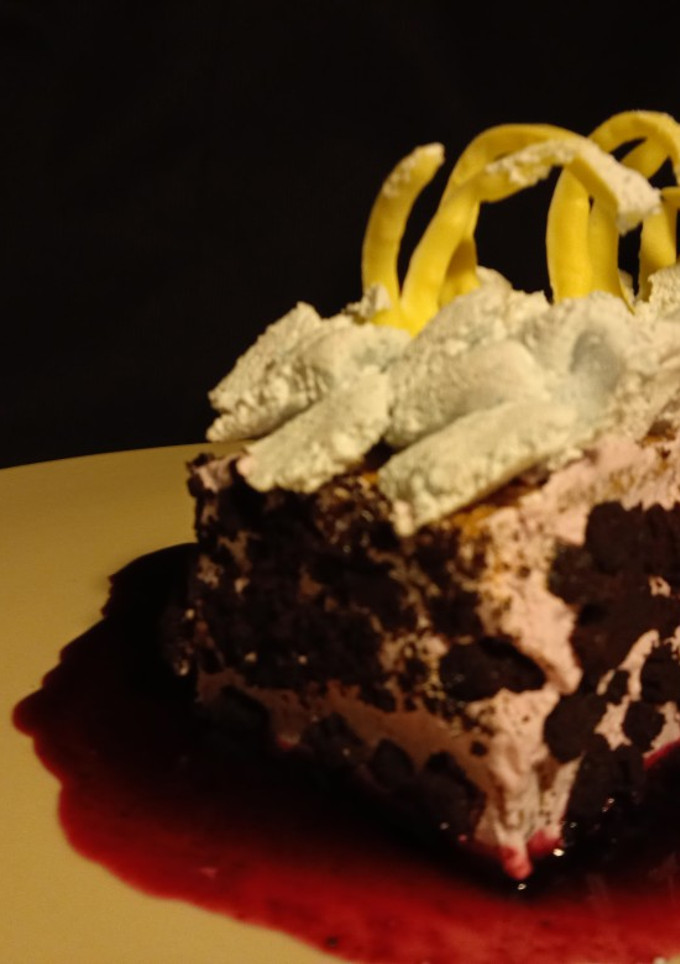 Una foto de Crema de frambuesa para postre "reflexión"