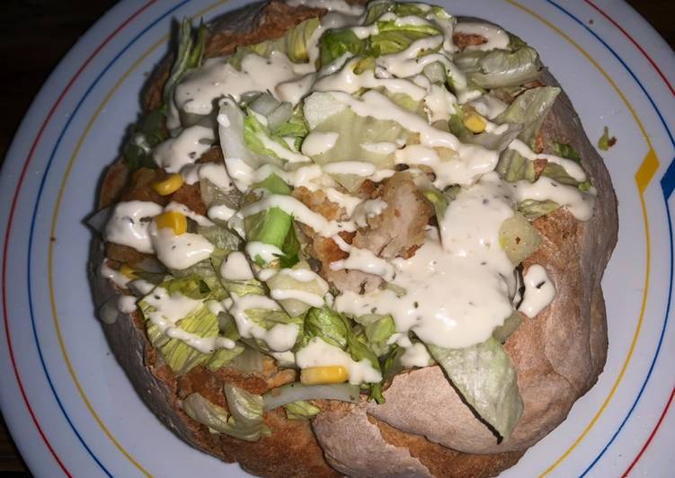 Pan relleno con ensalada César 👣