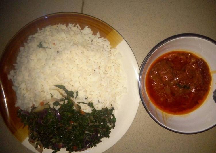 Step-by-Step Guide to Prepare Appetizing Rice and Stew with vegetable