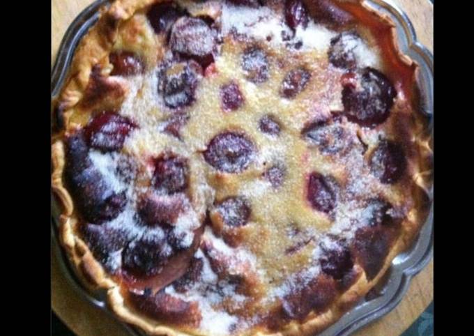 Tarte aux prunes du jardin crème vanille citron