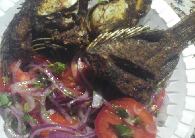 Fried fish with kachumbari #localfoodcontest_mombasa