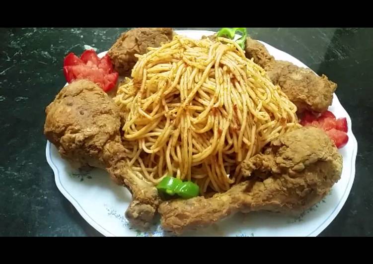 فراخ مقرمشه مع معكرونه بطريقتي 😍