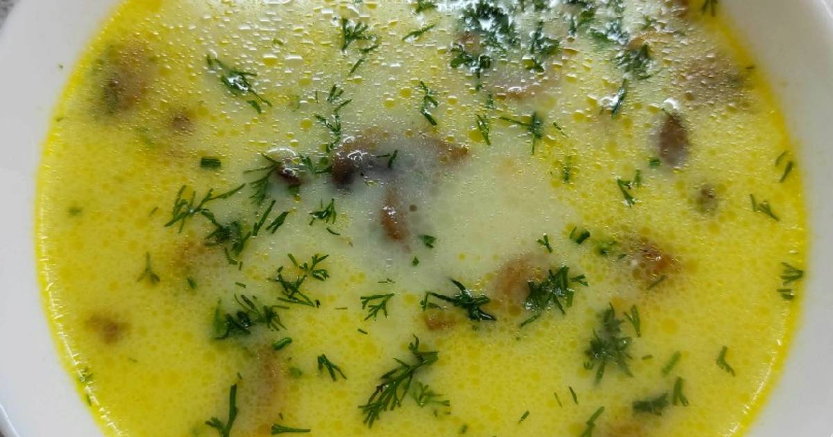 Сырный суп с курицей, шампиньонами и гренками рецепт – Европейская кухня: Супы. «Еда»