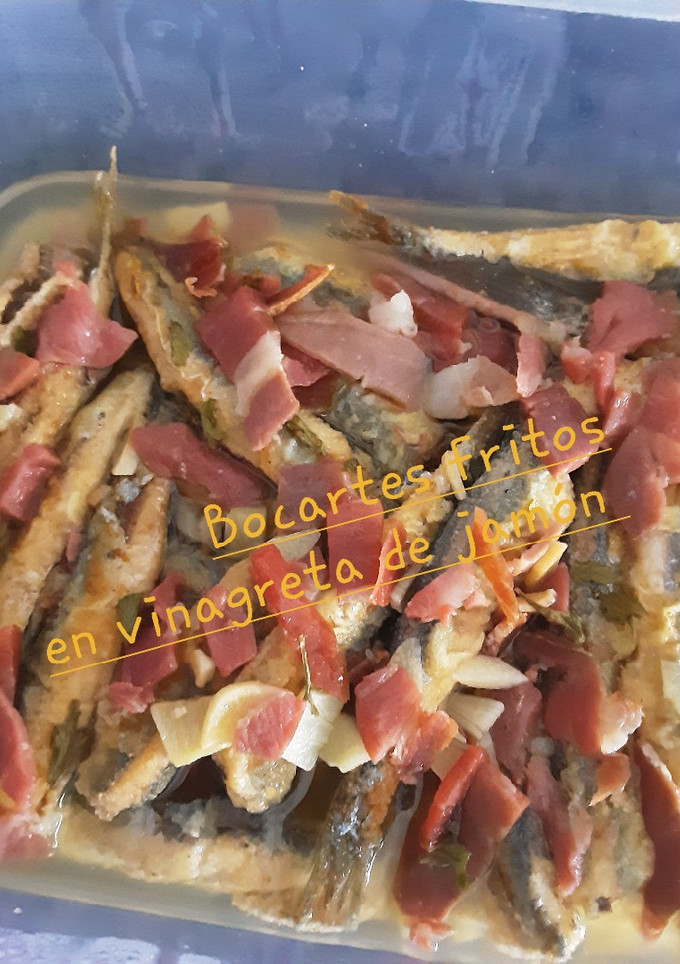 Una foto de Bocartes en vinagreta de jamón serrano 🐖🐽