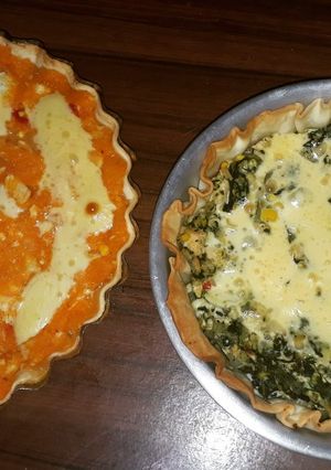 Una foto de Tarta de calabaza y pollo/ acelga y pollo