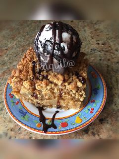 Una foto de Tarta Crumble de Manzana-Pera 🍎🍐(endulzada con panela)