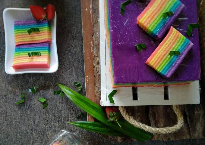Bagaimana Membuat Lapis Pepe/kue Pepe rainbow Anti Gagal