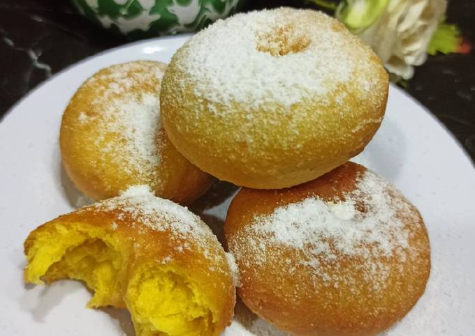 Donut labu kuning no telur (eggless)