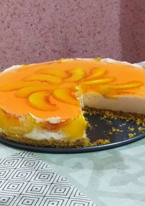 عکسی از دستور چیزکیک سرد با هلو