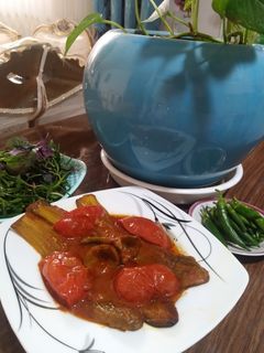 عکسی از دستور بادمجان و گوجه