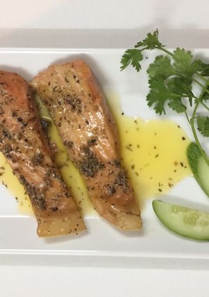 Hình của món Cá hồi nướng.