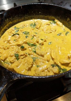 A picture of Thai Basil Chicken Curry.