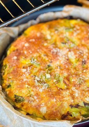 Une photo de Quiche au poireau, filet de poulet au curry