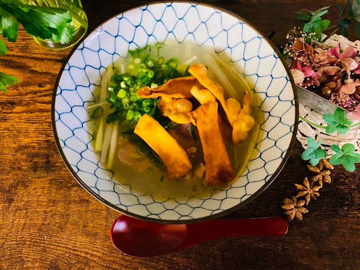 Easy Way Make Rice Chicken Soup with Yui’s Egg Noodle Chips the Delicious Really delicious