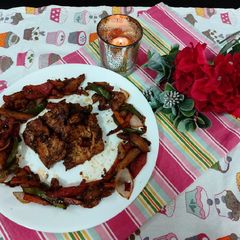 A picture of Grilled chicken with veg.