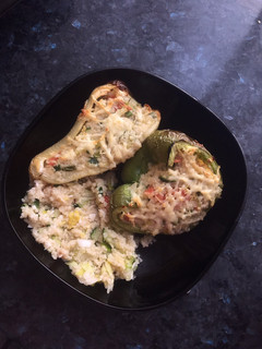 Töltött paprika zöldséges kuszkusszal recept fotója