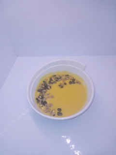 Una foto de Crema de lentejas (coral) con leche coco y manzana
