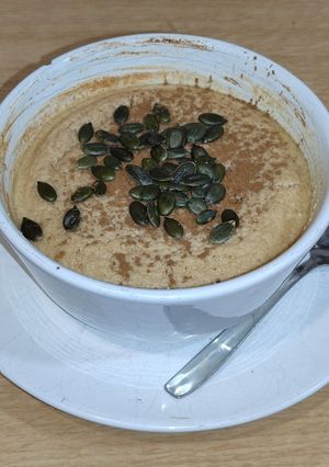 Una foto de Puddin saludable con canela