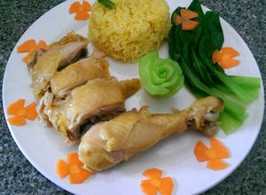 Hình của món Cơm Gà Nấu Nồi Cơm Điện.