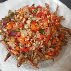 A picture of Baby fish with Sambal Matah.