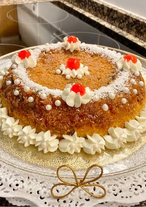Una foto de Pastel “Coco y caramelo”(Coconut and caramel cake)