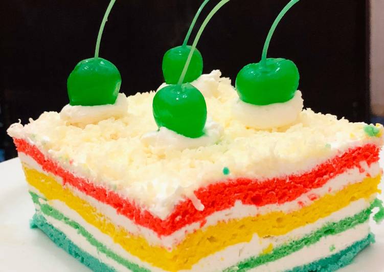 Resep 2.Rainbow Cake Kukus Anti Gagal