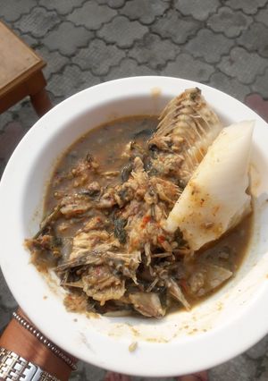 A picture of Fresh Fish pepper soup and Eko.