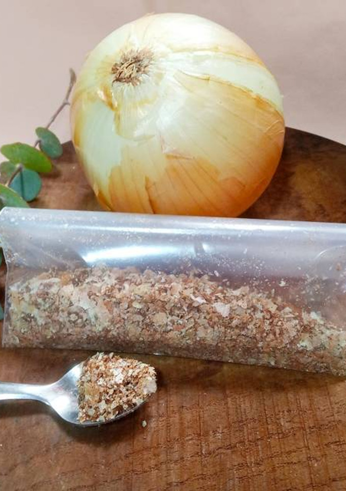 Una foto de Cáscaras de cebolla deshidratadas para sazonar