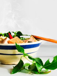 Hình của món Bún riêu chay.