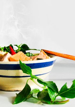 Hình của món Bún riêu chay.